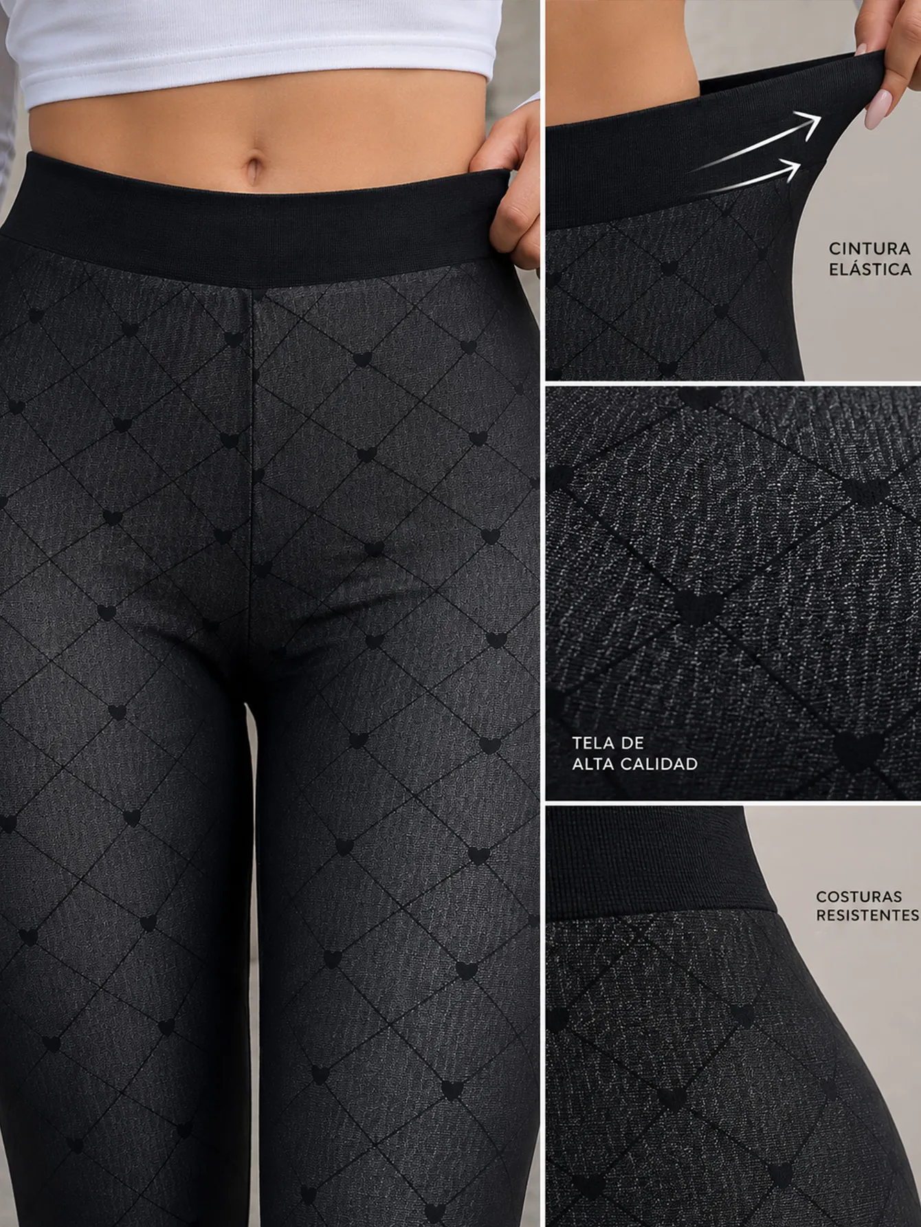 3309 Leggings forro afelpado con esampado 15533